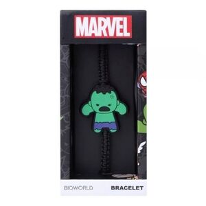 Marvel Hulk Kawaii Adjustable Cord Bracelet with Rubber Charm Bioworld NIB